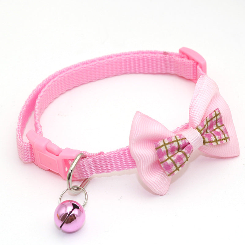 Plaid Bow Pet Collar