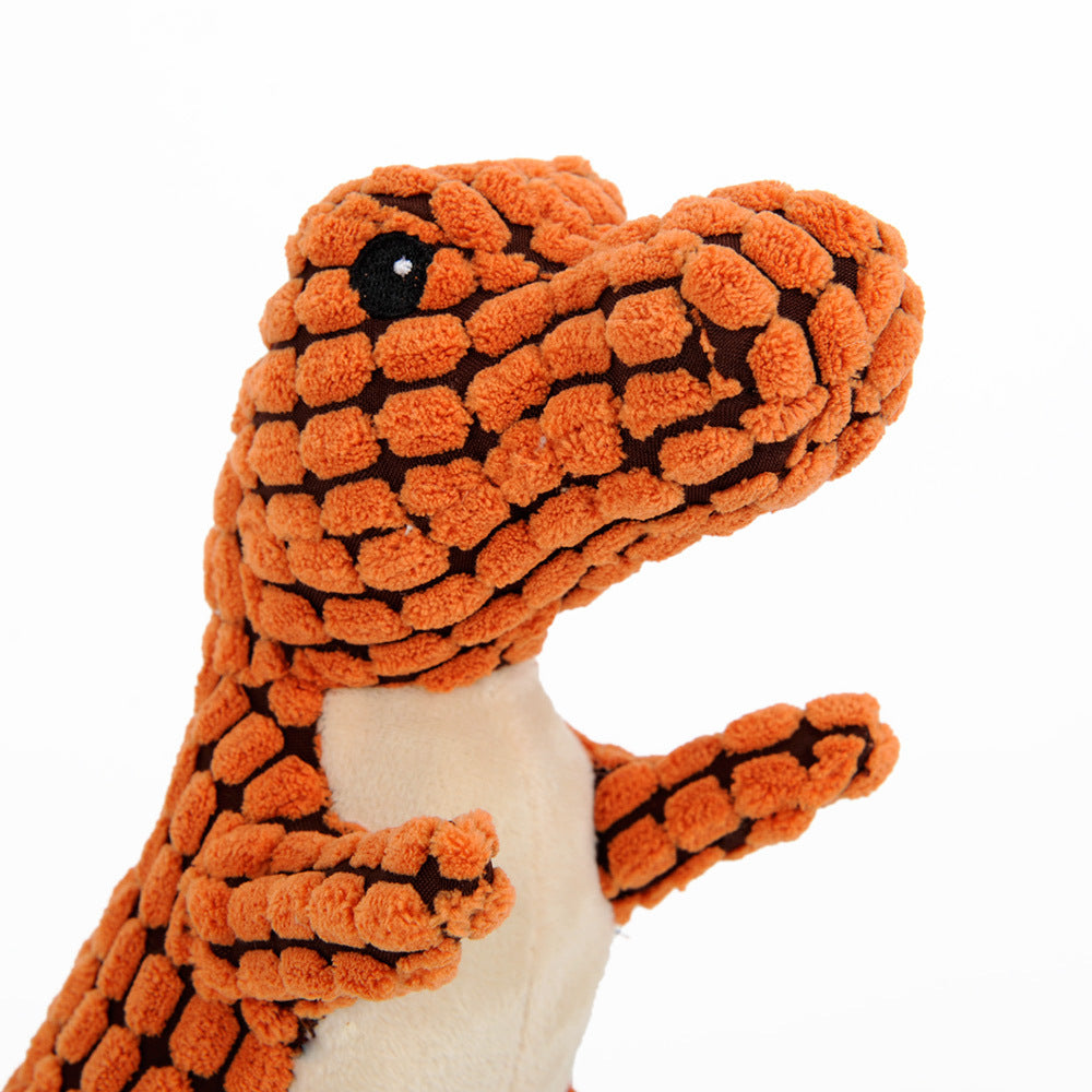 Large green dinosaur squeaky dog toy at 50cm size