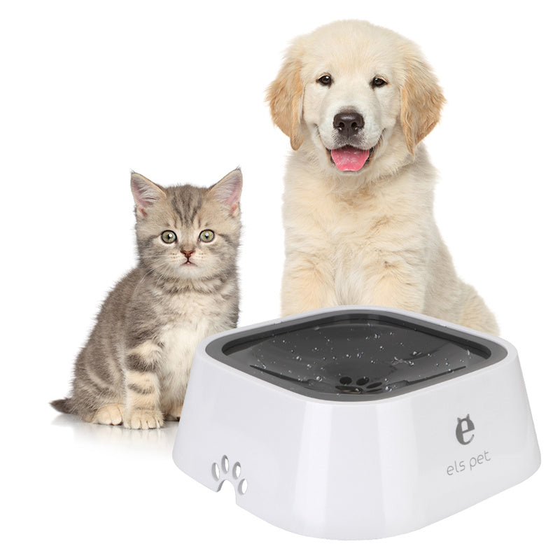 1.5L spill-proof anti-overflow slow water feeder bowl for dogs and cats