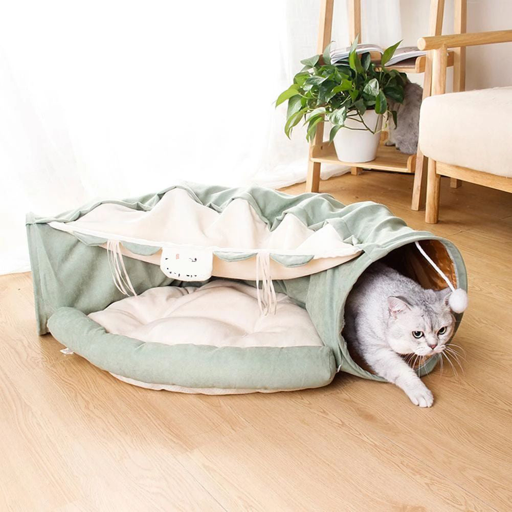 Foldable Multi-Tunnel Cat Toy with Detachable Sections
