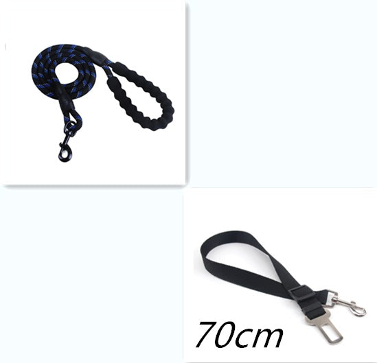 Heavy-duty nylon dog leash with foam grip handle for night walks