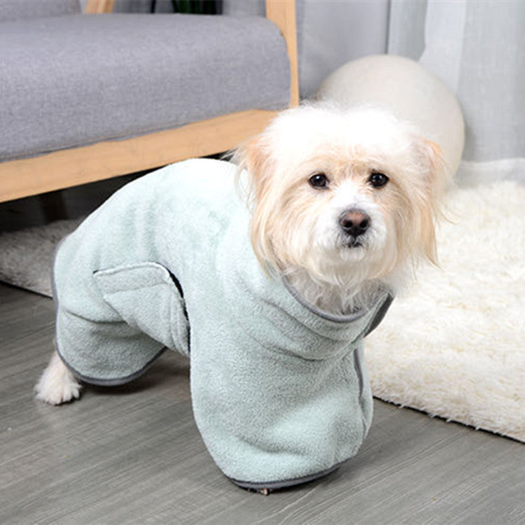 Microfiber pet drying towel and bathrobe set in multiple colors
