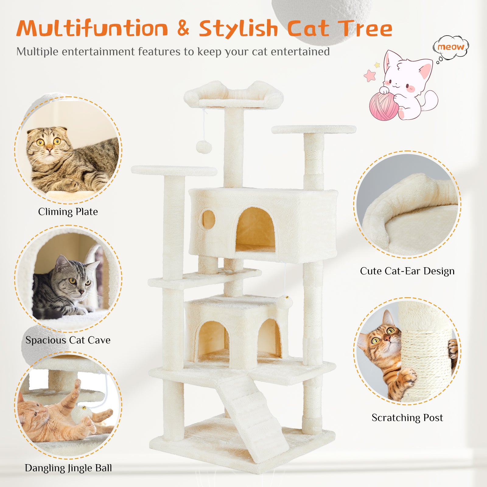 Cat tree sisal scratching posts