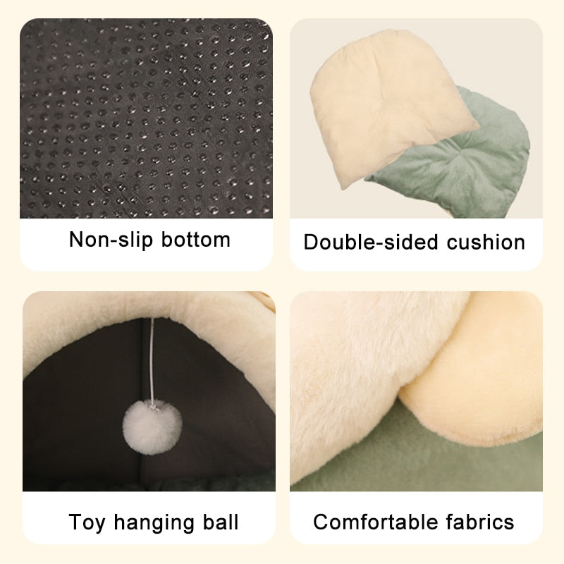 Cozy Character Cave Cat Bed