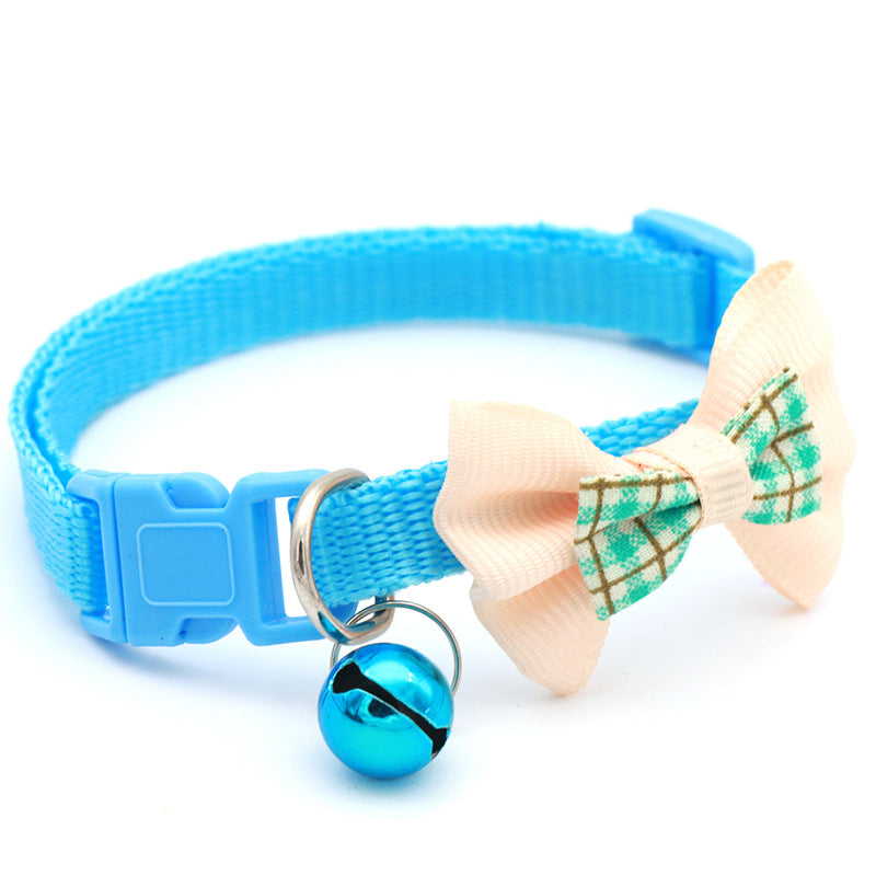 Plaid Bow Pet Collar