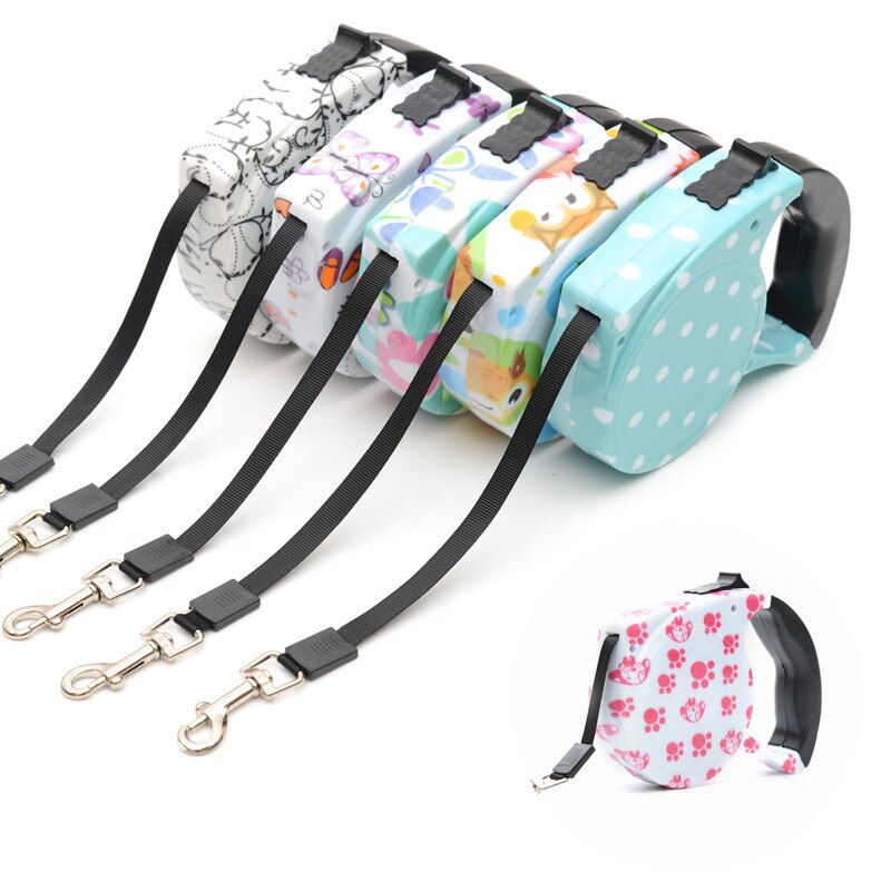 Patterned Retractable Dog Leash