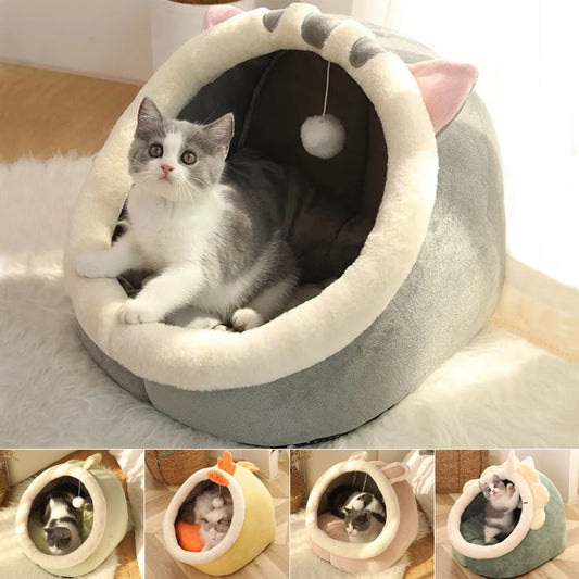 Cozy Character Cave Cat Bed for Small Pets
