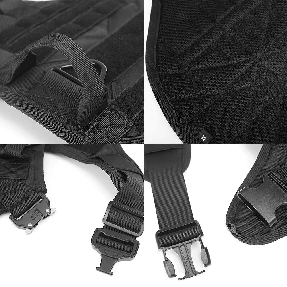 Tactical dog harness top handle detail