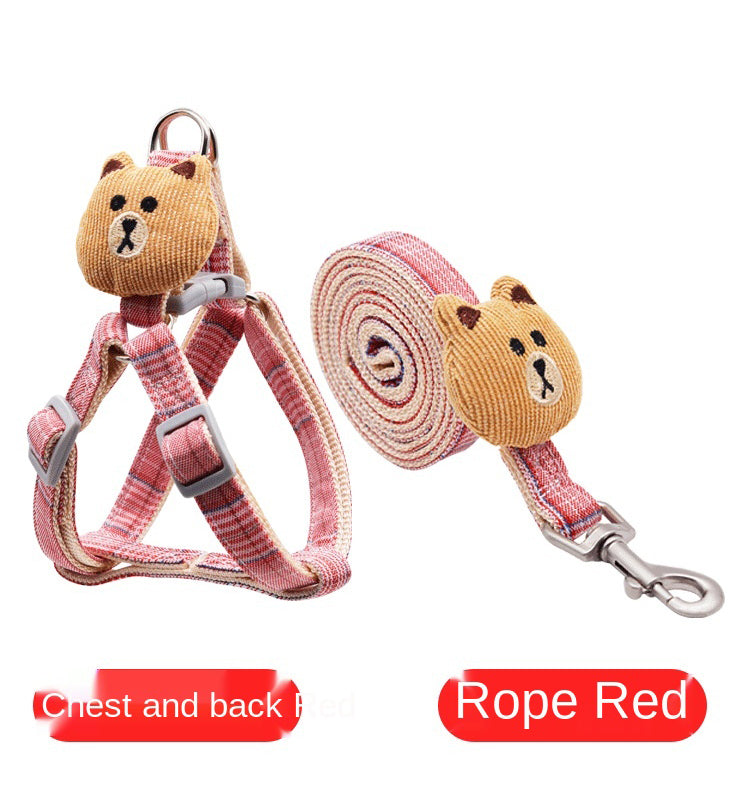 Cotton Bear Puppet Dog Harness with Leash