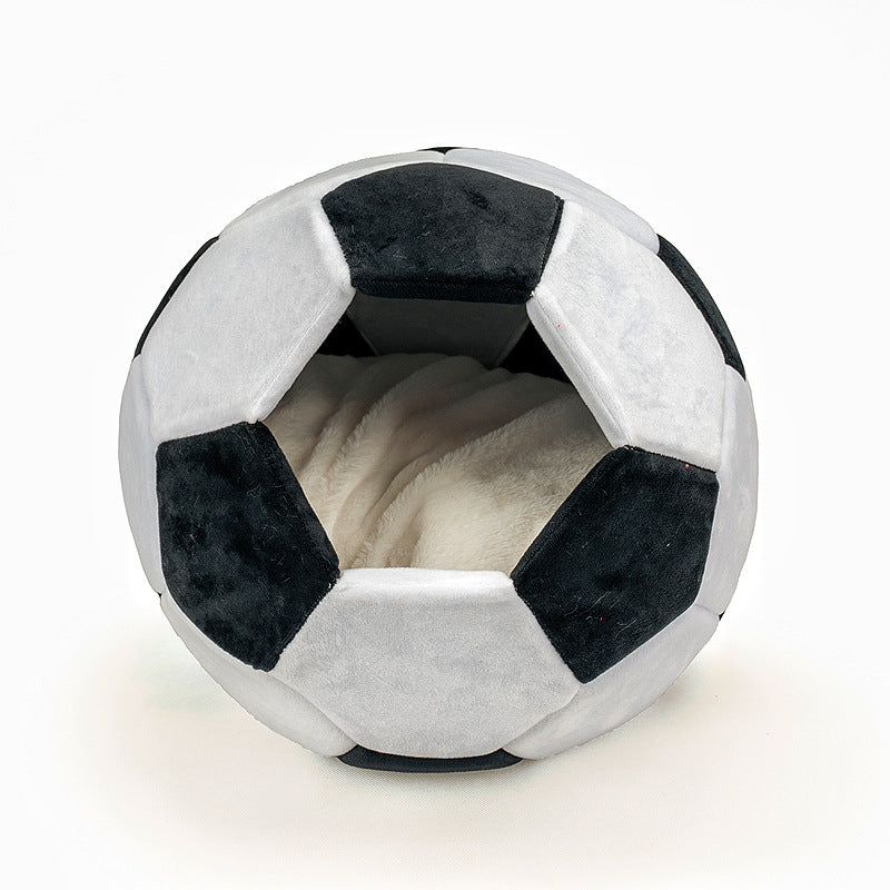 Football-Shaped Plush Pet Nest Bed