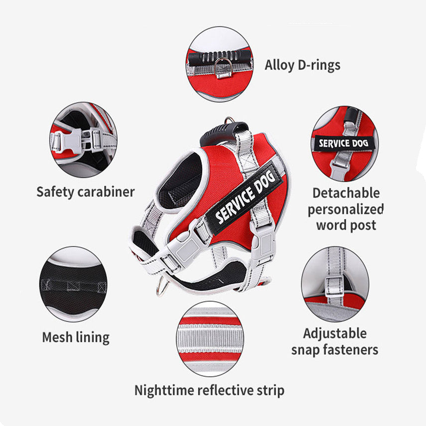 Adjustable Vest-Style Dog Chest Harness and Traction Rope
