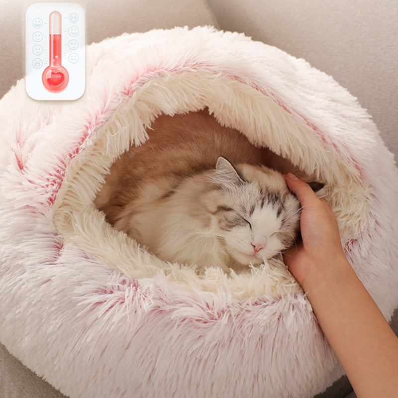 2-in-1 Round Plush Pet Bed
