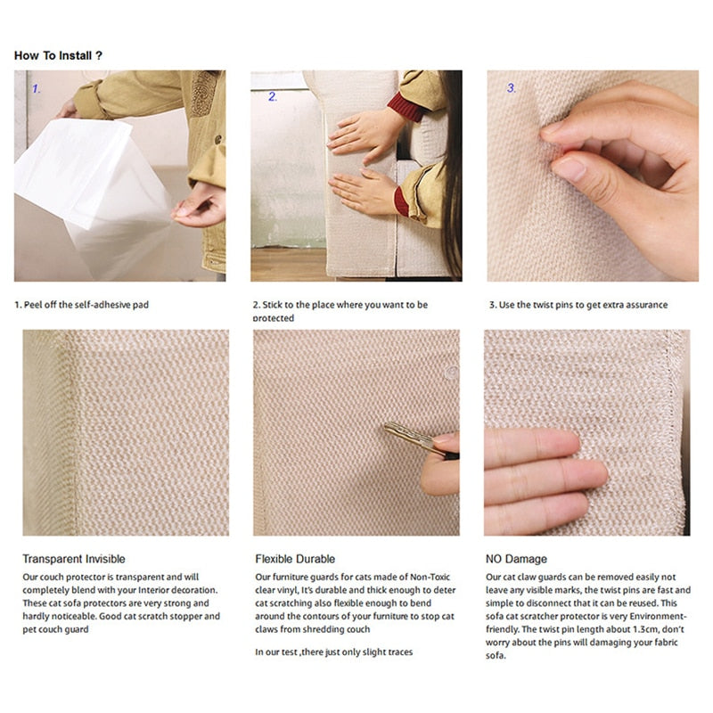 Transparent Cat Scratch Guard Pads