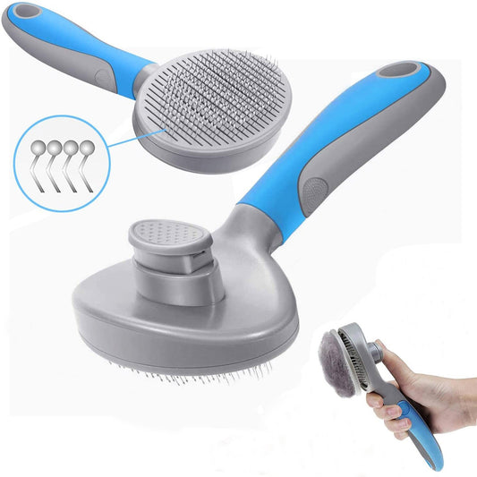 Professional Slicker Deshedding Brush for Long-Haired Dogs and Cats