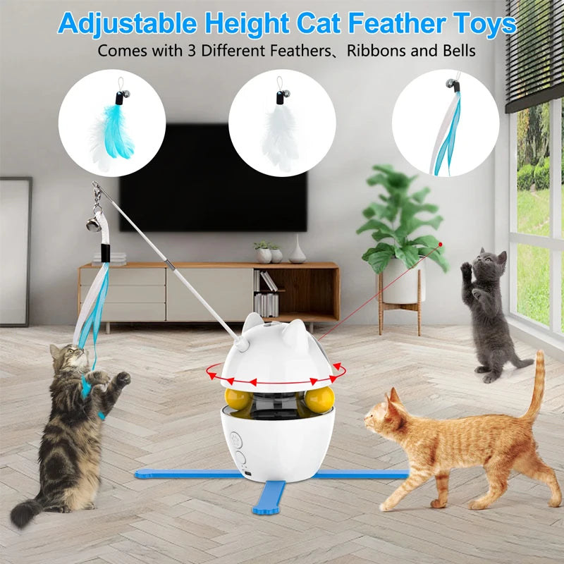 4-in-1 USB Rechargeable Laser and Feather Cat Toy