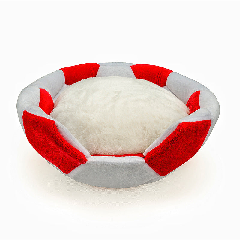 Football-Shaped Plush Pet Nest Bed