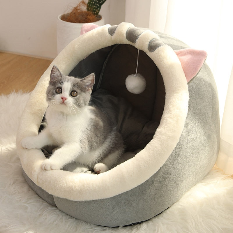 Cozy Character Cave Cat Bed