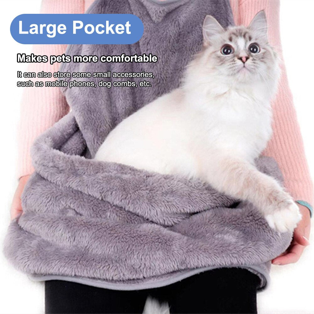 Anti-Stick Pet Hair Plush Apron Carrier for Cats
