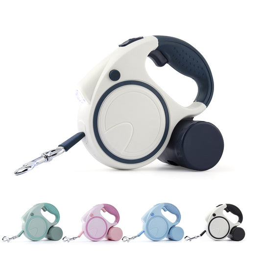 Flashlight Retractable Dog Leash with 5M Rope for Night Walks