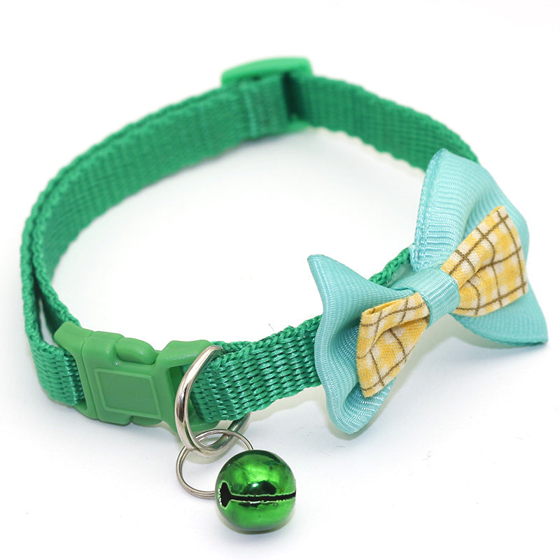 Plaid Bow Pet Collar