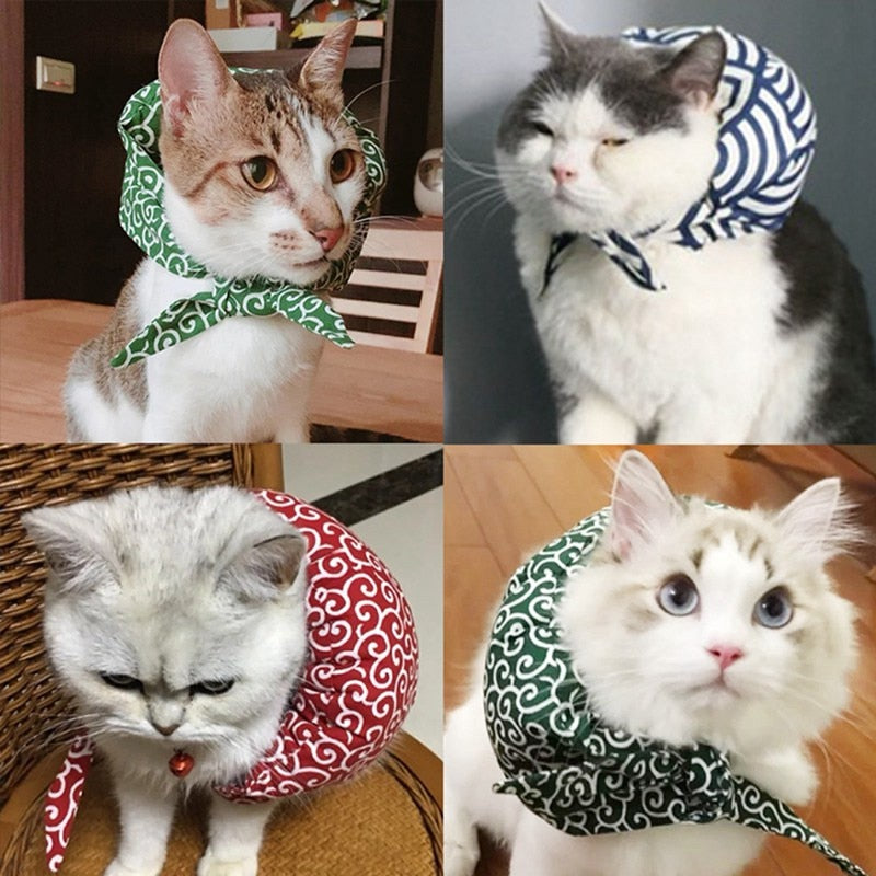 Japanese Style Cotton Scarf Collar for Dogs and Cats