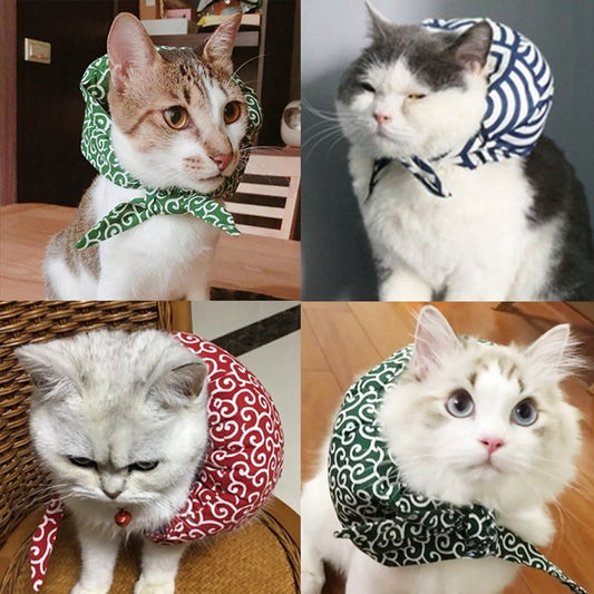 Japanese Style Cotton Scarf Collar for Dogs and Cats