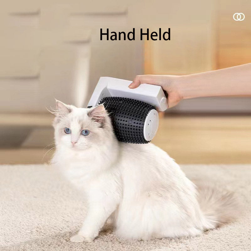 Auto-Rotating Cat Corner Brush & Scratcher