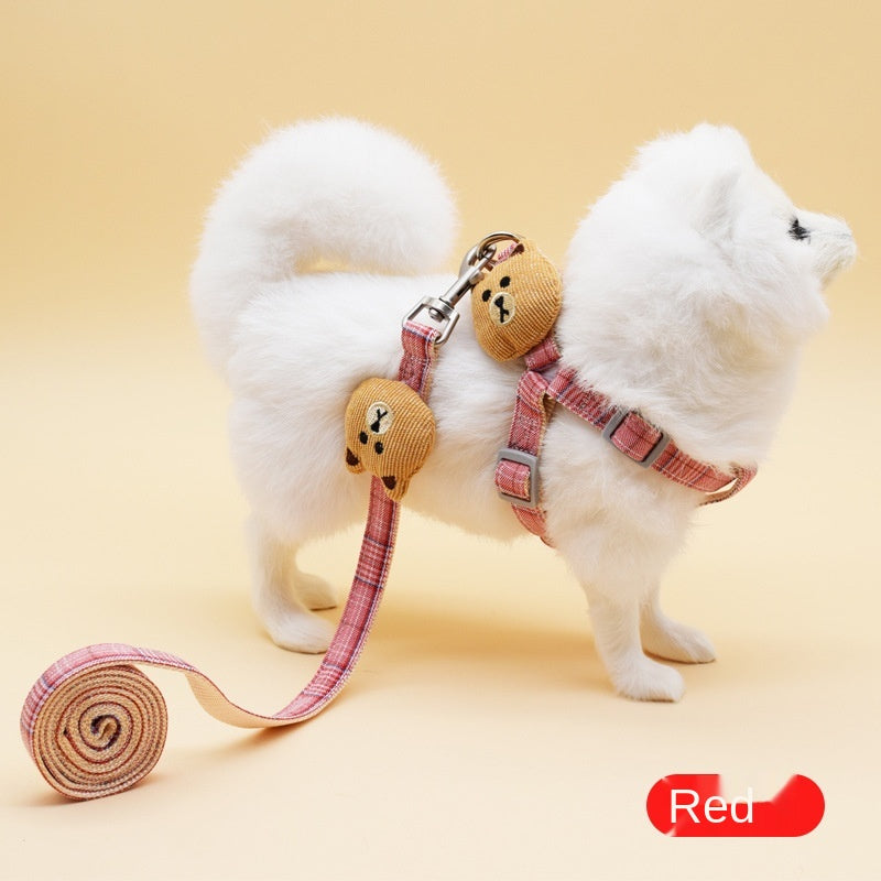 Cotton Bear Puppet Dog Harness with Leash