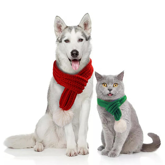 Knitted Christmas Scarf for Dogs and Cats