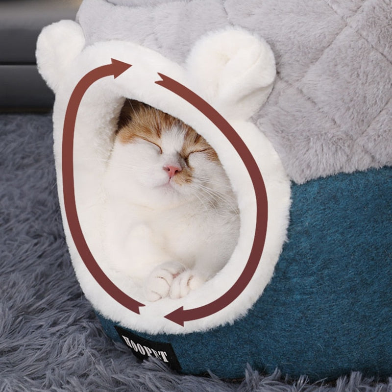 Soft Plush Cat Bed & House