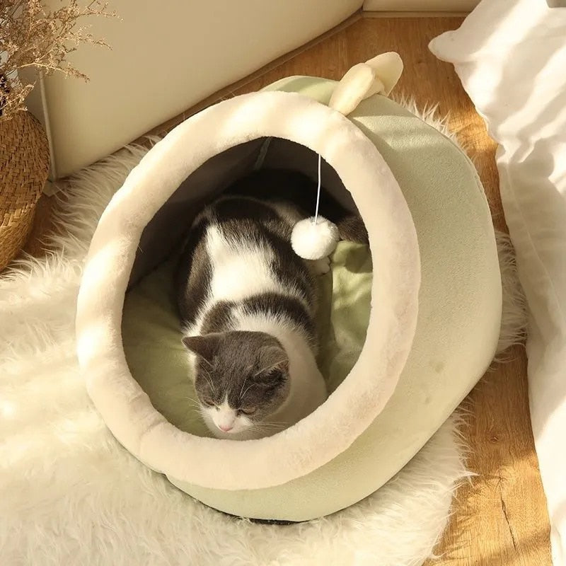 Cozy Character Cave Cat Bed