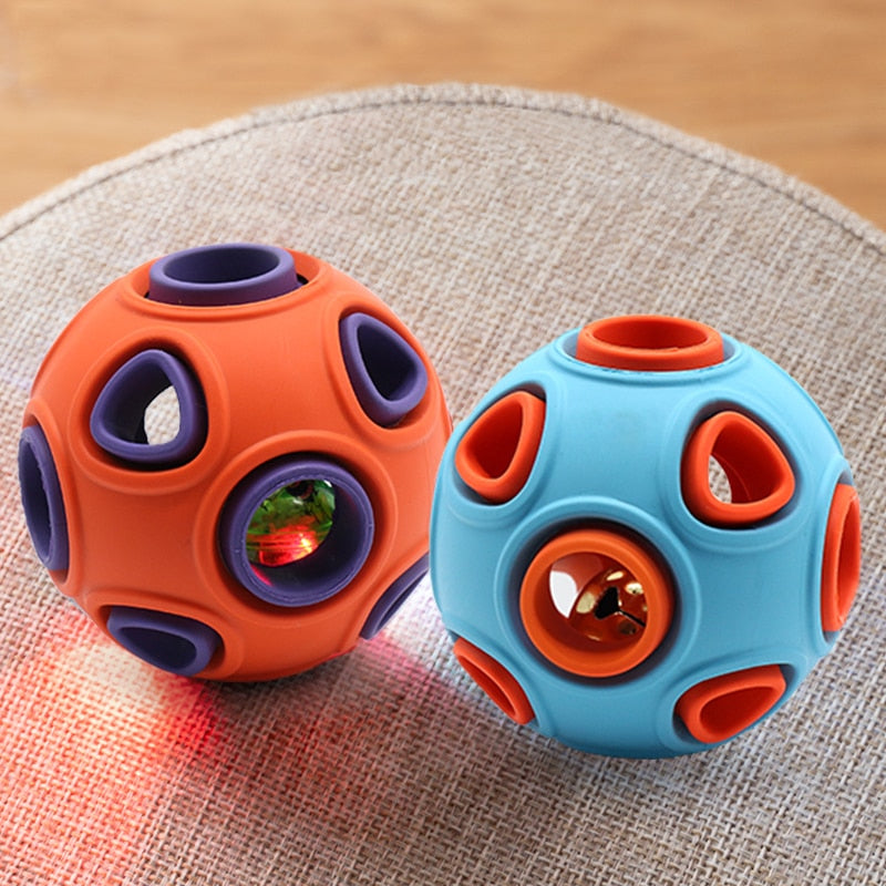 Interactive Rubber Food Dispensing Ball Toy for Dogs