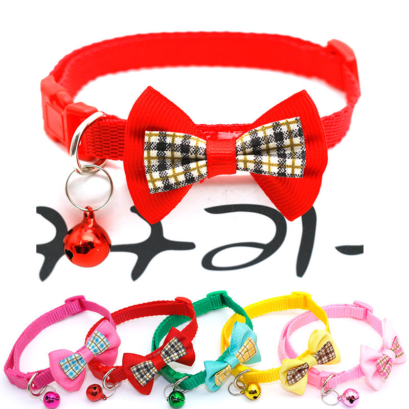 Plaid Bow Pet Collar