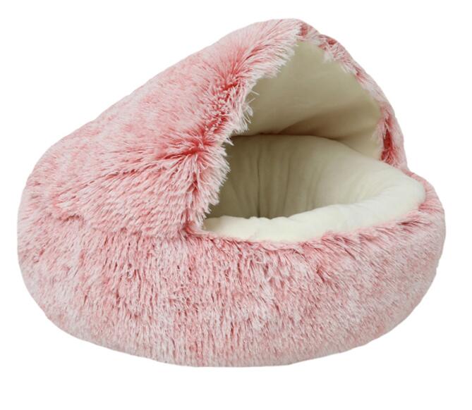 2-in-1 Round Plush Pet Bed