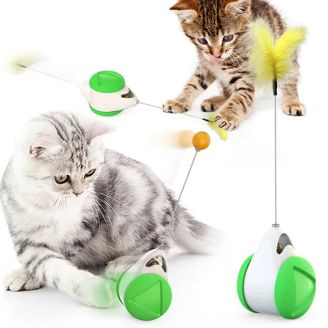 Auto-Rotating Feather Ball Cat Toy