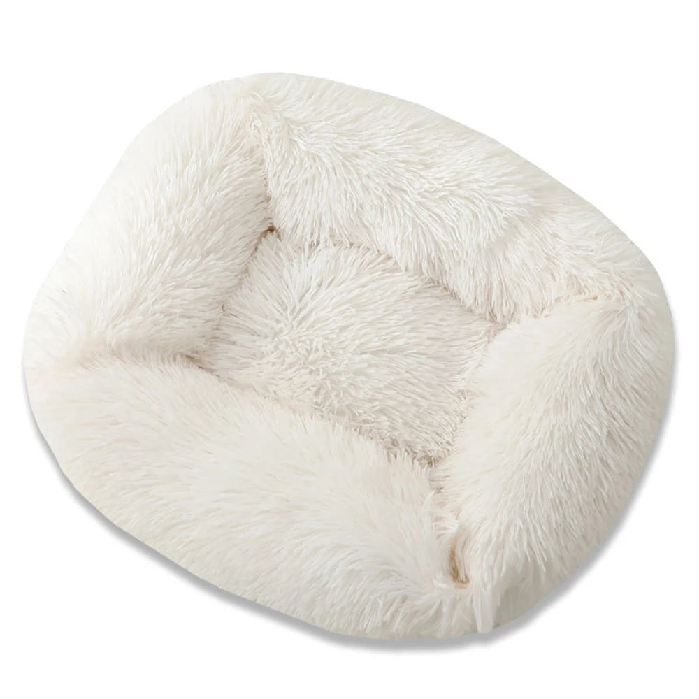 Long Plush Square Dog Bed