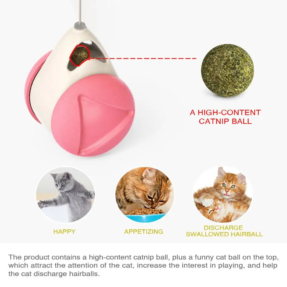 Auto-Rotating Feather Ball Cat Toy