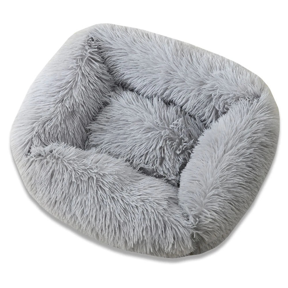 Long Plush Square Dog Bed