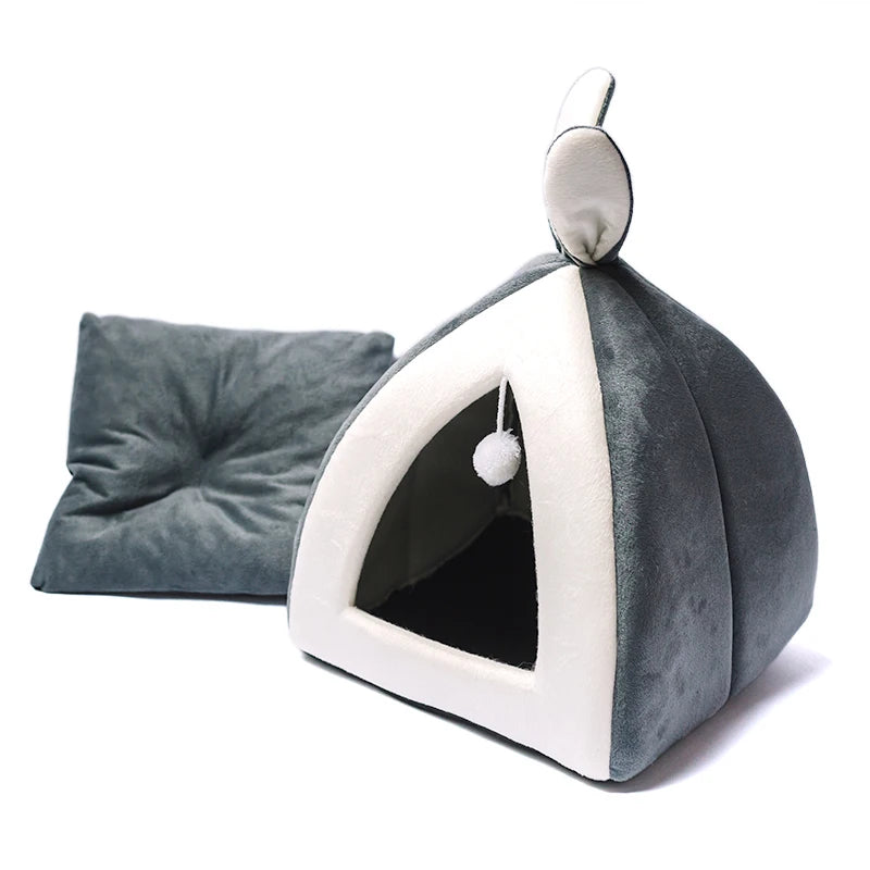 Cozy Collapsible Cat Cave Bed