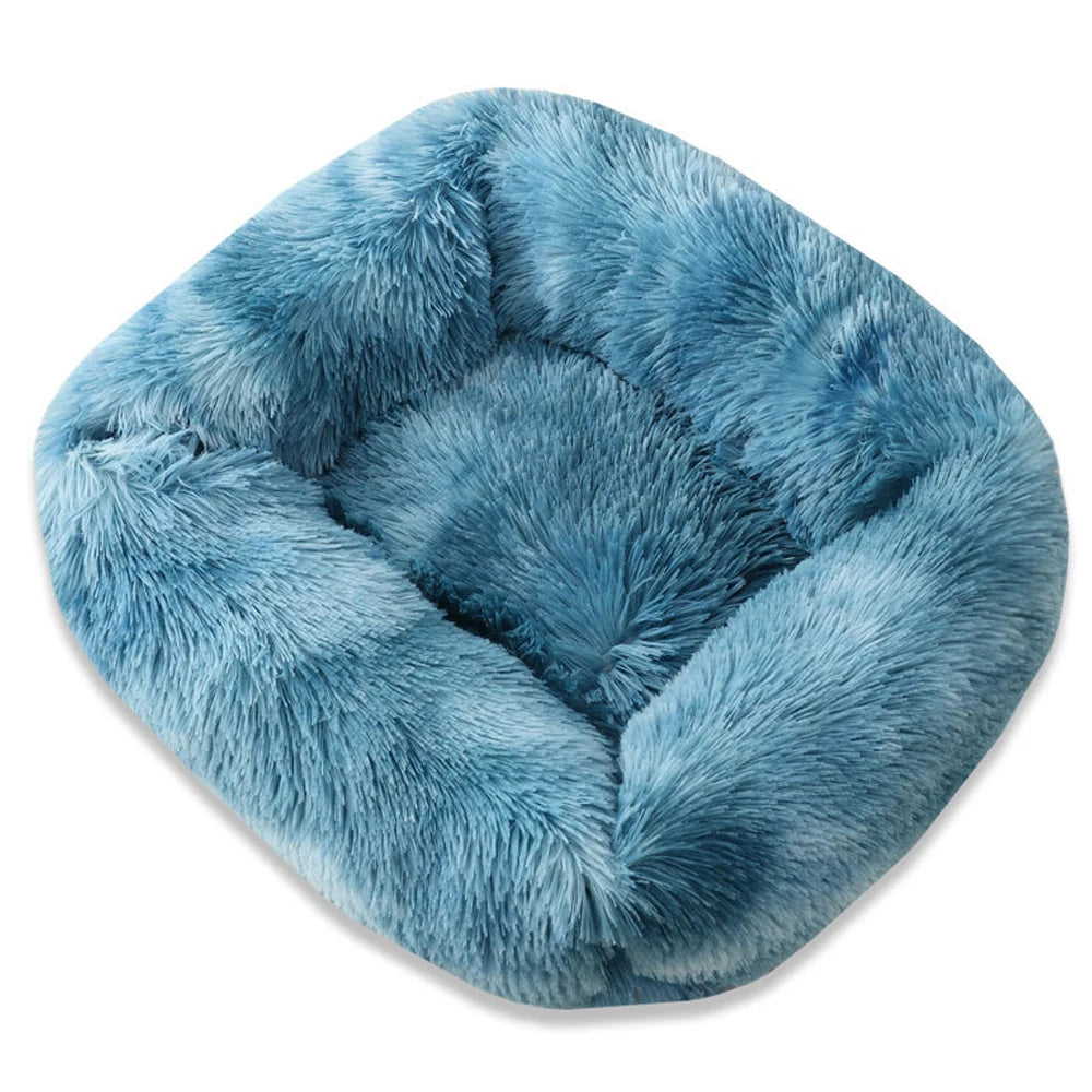 Long Plush Square Dog Bed