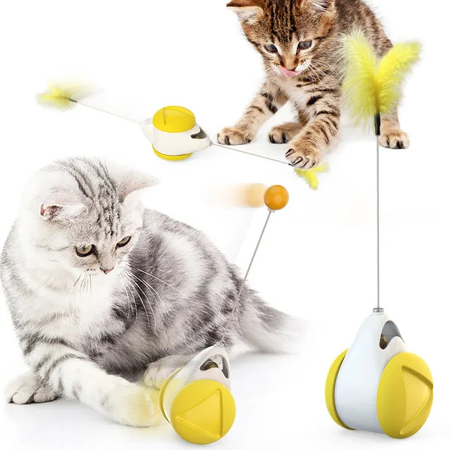 Auto-Rotating Feather Ball Cat Toy