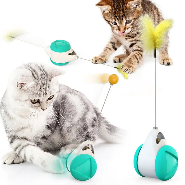 Auto-Rotating Feather Ball Cat Toy