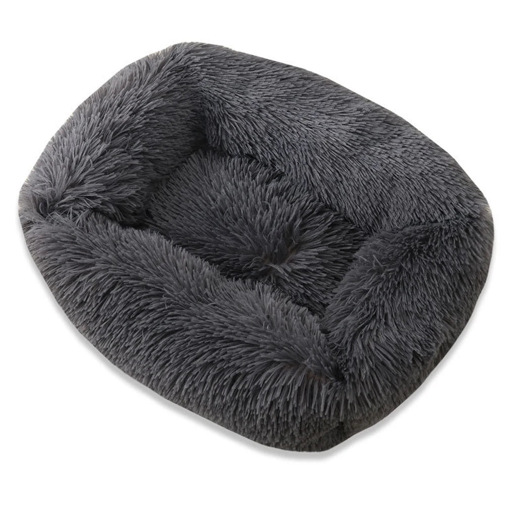 Long Plush Square Dog Bed