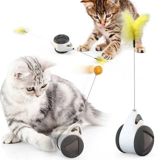 Auto-Rotating Feather Ball Cat Toy