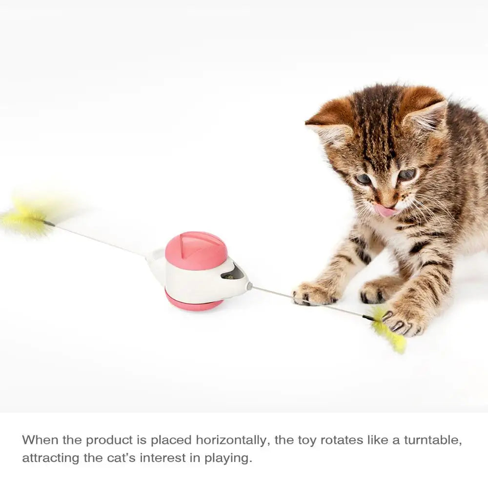 Auto-Rotating Feather Ball Cat Toy