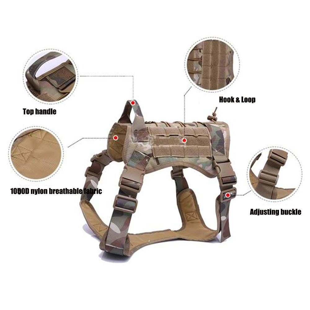 Tactical Military-Style Dog Vest Harness