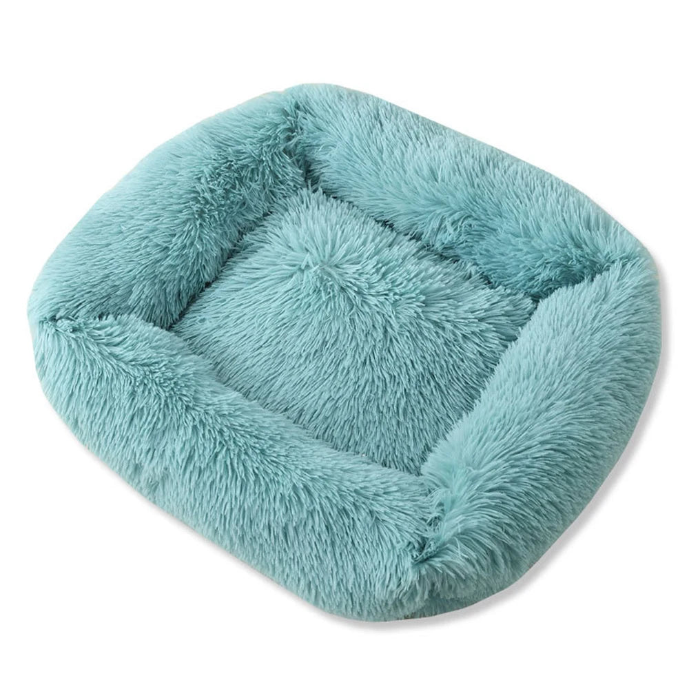 Long Plush Square Dog Bed