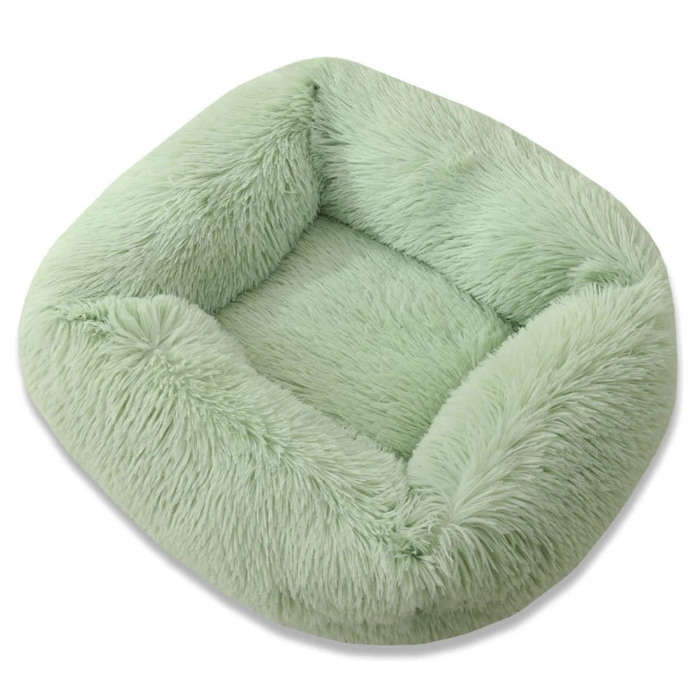 Long Plush Square Dog Bed