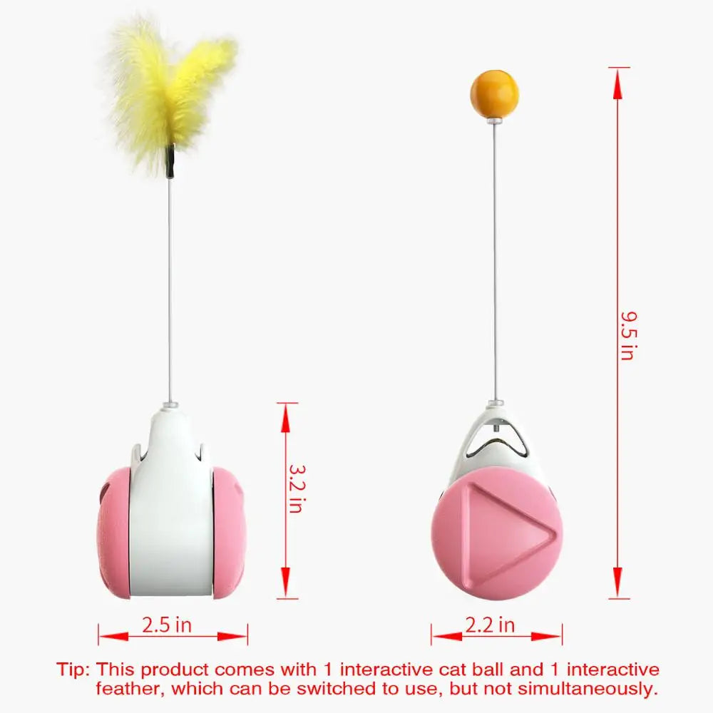 Auto-Rotating Feather Ball Cat Toy