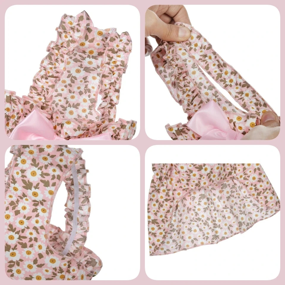 Romantic Summer Pet Dress – Cute Skirt for Small Dogs & Cats, Pink Floral